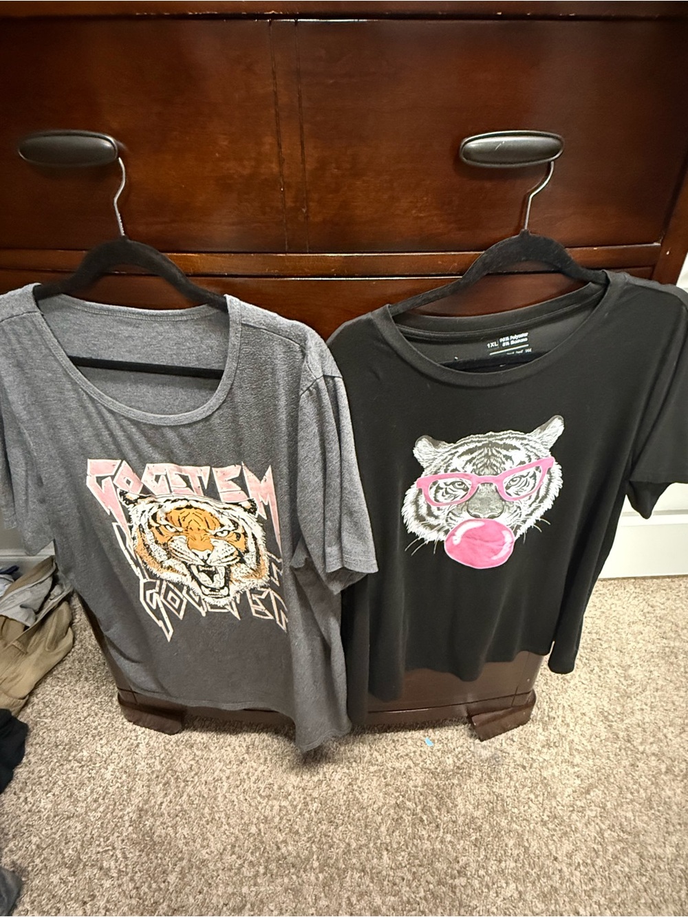 2 Graphic Tee Bundle (1X & 2X) Tiger Print Distressed Rock Style